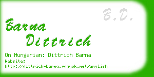 barna dittrich business card